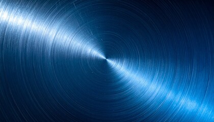 Cool Metallic Background with Blue Gradient Reflection on Brushed Silver