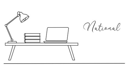 Minimalist National Clean Your Desk Day Line art Animation. Suitable for celebration