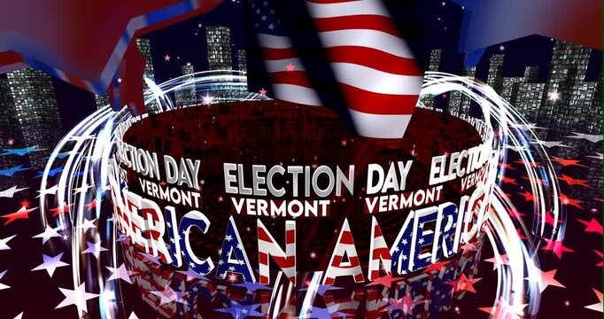 Election Day in New Vermont &ndash; American Voting, Democracy and Patriotic Background Video