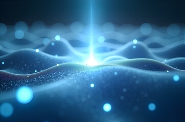 Abstract Blue Light Wave Background