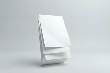 Stack of Blank Papers on a Light Surface