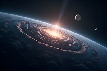 Planetary Ring System View from Orbit