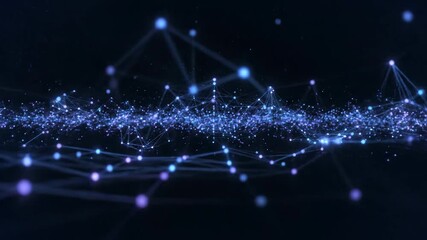 blue digital network of interconnected glowing nodes and lines - abstract technology - Powered by Adobe