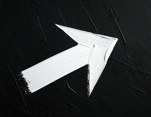 Textured black background with a painted white arrow pointing right