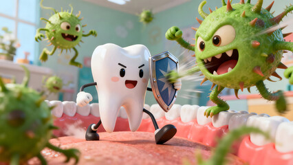 Child tooth fighting bacteria