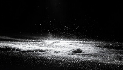 Abstract Cosmic Background with Microscopic Silver Particles in Black Space