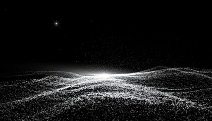 Abstract Cosmic Background with Microscopic Silver Particles in Black Space