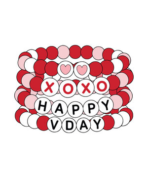 Cute XOXO Valentine's Day Jewelry Accessory Illustration