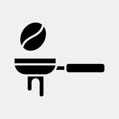 Icon portafilter. Coffee shop elements. Icon in glyph style.