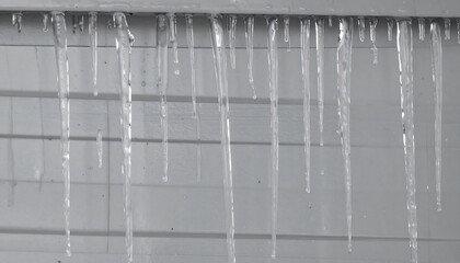 Frozen drips line winter structure