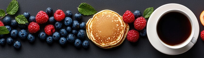 A delightful arrangement of breakfast treats.