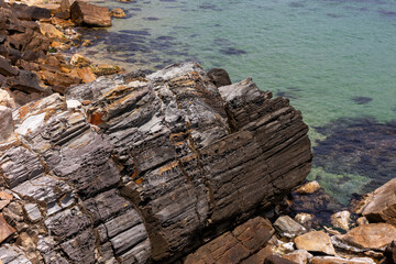 rocks in the sea coastline