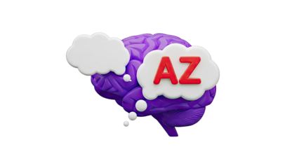 Brain with AZ thought bubble