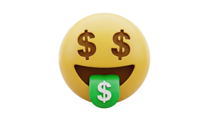 Money-Mouth Emoji with Dollar Sign Eyes