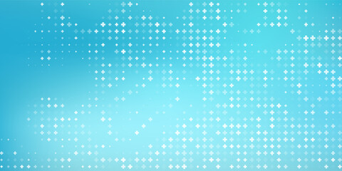 Light blue background with a medical cross pattern. a light gradient. minimalist style. vector illustration. research concept design. minimalistic template. © Mansur