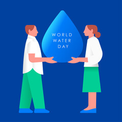 World Water Day flat vector