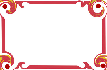 Elegant decorative frame with ornate swirls and vibrant colors for content