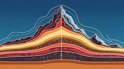 digital landscape technology illustrating an abstract mountain