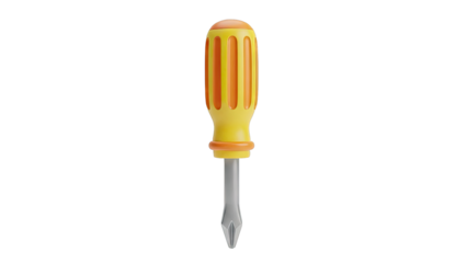 Phillips Head Screwdriver with Yellow and Orange Handle