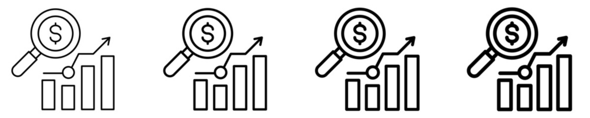 Growth Analysis Icon Set Different Style Collection