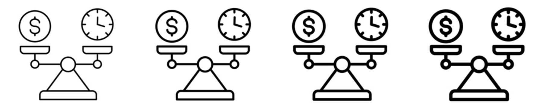 Cost-Benefit Analysis Icon Set Different Style Collection