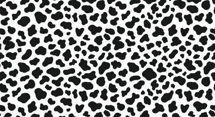 Seamless jaguar print vector pattern, black and white animal fur texture background, wild cheetah skin design for fabric and wallpaper © Jharna