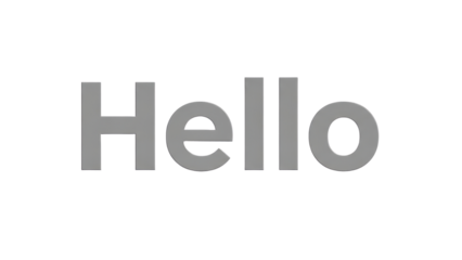 Simple Grey 'Hello' Word Text Graphic isolated PNG with Transparent Background