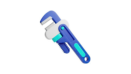 Blue and Teal Pipe Wrench