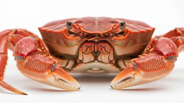 Repeating pattern of crab on white background, a video of a red crab perfect for marine life or