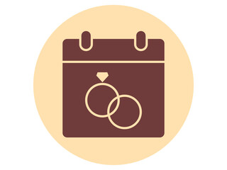 Anniversary icon. Wedding vector icon. Flat vector illustration.
