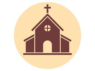Church icon. Wedding vector icon. Flat vector illustration.