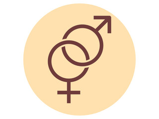 Couple gender icon. Wedding vector icon. Flat vector illustration.