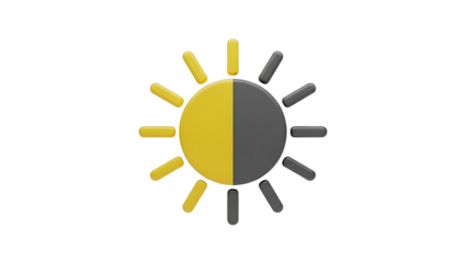 Half Yellow, Half Dark Sun Icon