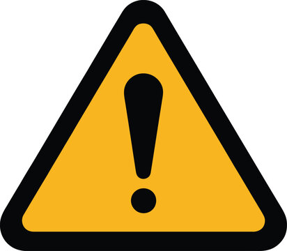 Yellow triangular warning sign with black exclamation mark symbol
