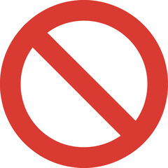 Red circle with a diagonal line through it symbolizing prohibition not allowed forbidden © goljar