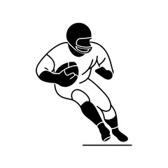 Naklejka premium American football player running with the ball vector illustration design silhouette for sports and recreation 100