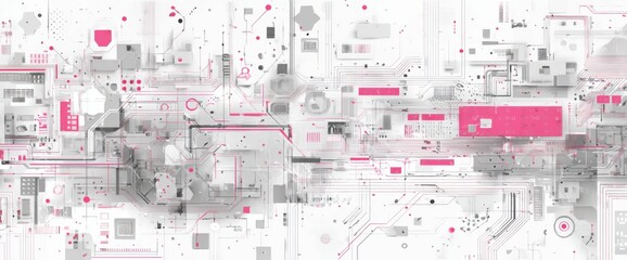 Abstract digital circuit.  Intricate network