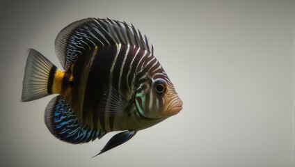 Striking Angelfish in Aquatic Habitat - Detailed Underwater Portrait.