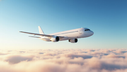 Obraz premium Perfect peaceful morning travel concept for airlines, airport campaigns, and tourism promotions.