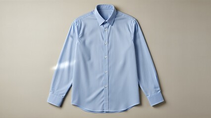 Blue and white shirts neatly hanging on hangers showcasing clean casual and business fashion apparel