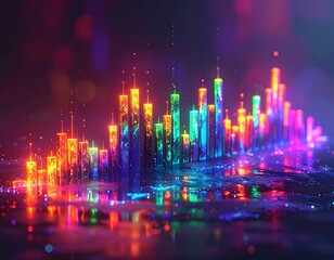 Vivid, colorful abstract representation of data visualization