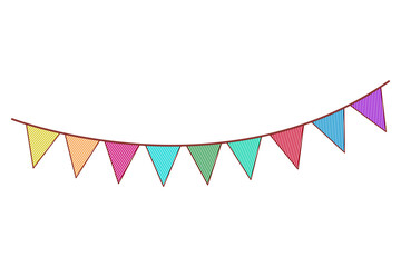 Cartoon Colorful Triangle Party Bunting Banner