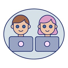 Remote professionals online collaboration work from home illustration