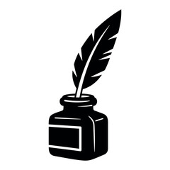 Quill pen and inkwell icon