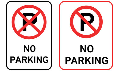 No parking sign graphic illustration