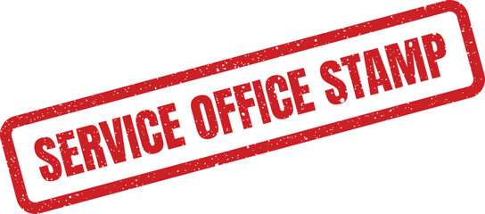 Distressed red rubber stamp mark showing Service Office Stamp text, suitable for official documents or business communication visuals