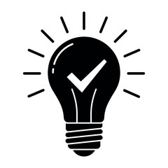 Lightbulb checkmark icon