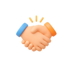 Handshake 3D Icon on White Background