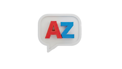 A to Z letters in speech bubble icon