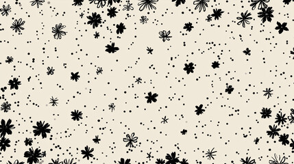 Obraz premium Beautiful hand drawn floral background with scattered dots. Perfect for spring designs, wedding invitations, greeting cards, and feminine concepts.